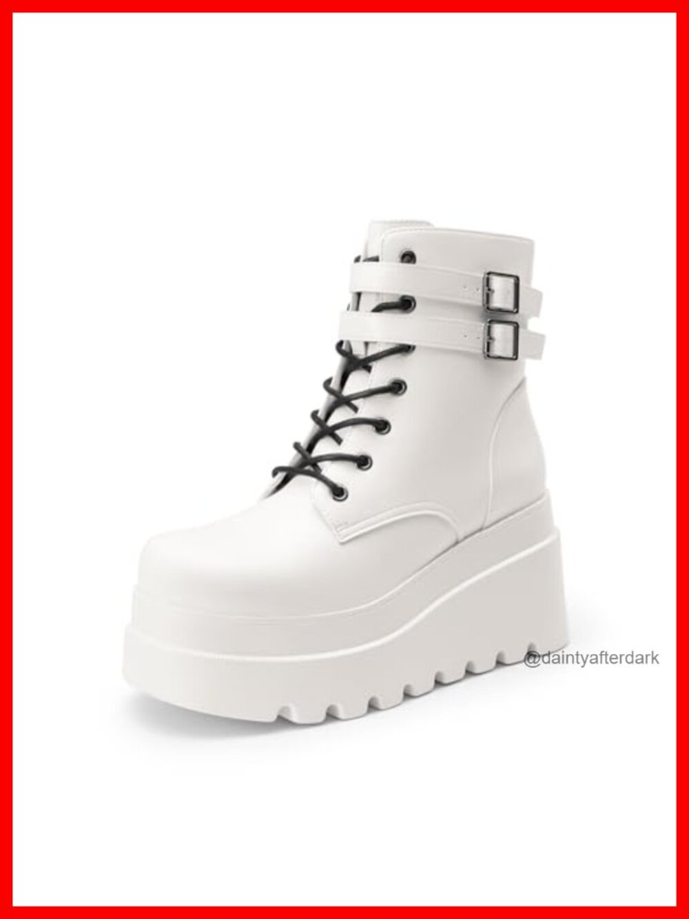 Gothic Lace Up Chunky Platform Ankle Boots